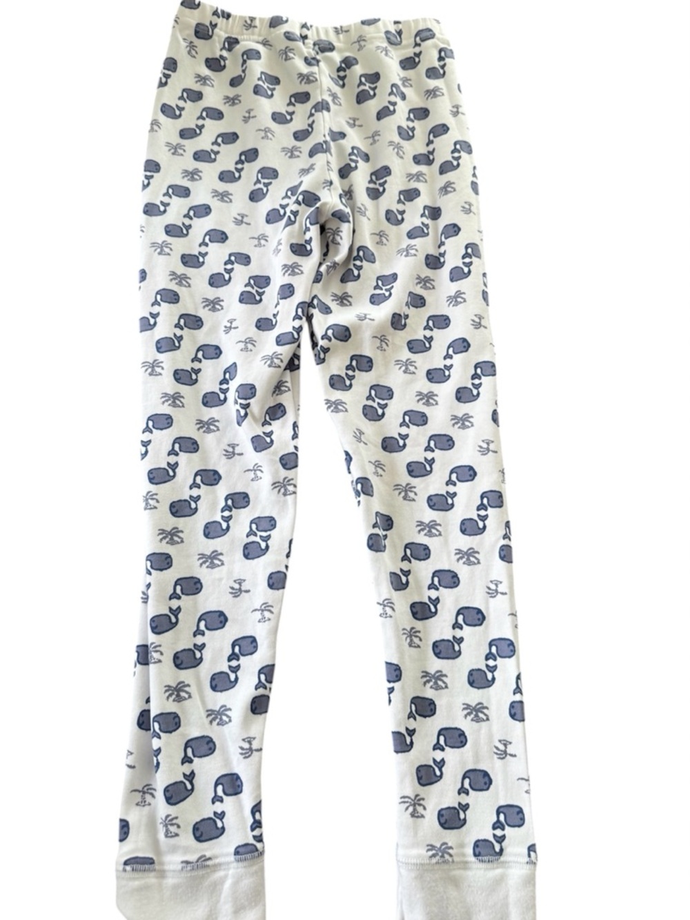 Roller Rabbit Kids Pajama Bottoms Moby White with Navy Whale Print